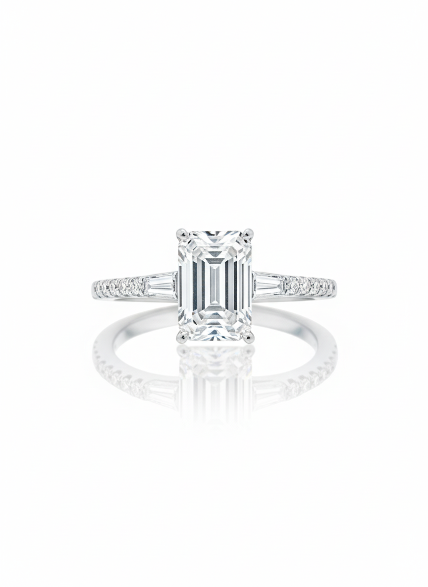 0.68 ct The Near-Three-Quarter Radiance Natural Diamond Ring in White Gold